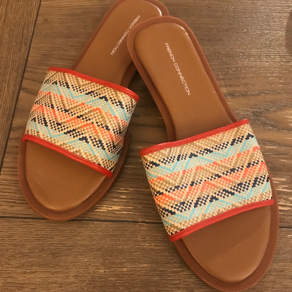 Brand new never worn French connection slides